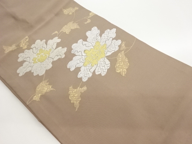 花葉模様織出し名古屋帯